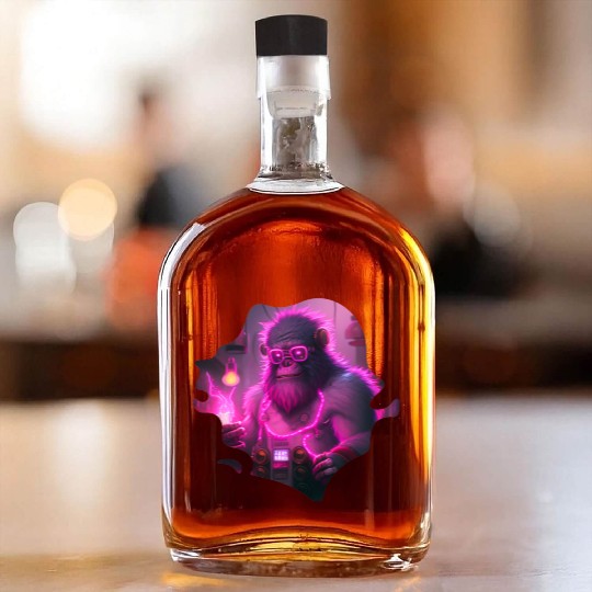 Cyborg Gorilla Mecha Steampunk Style Whiskey Bottles