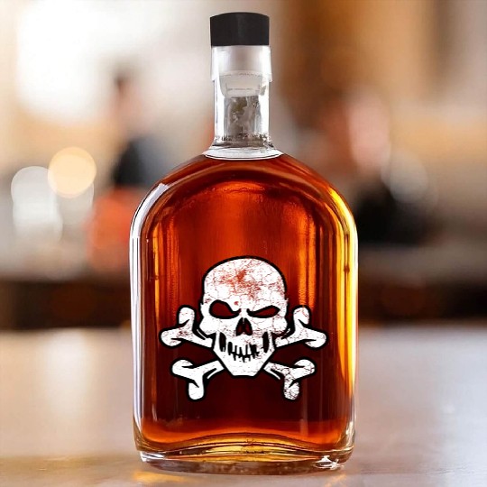 Pirate Skull And Crossbones Whiskey Bottles