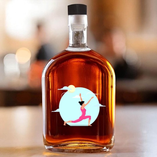 Yoga Exercise Training Sport Pose Whiskey Bottles