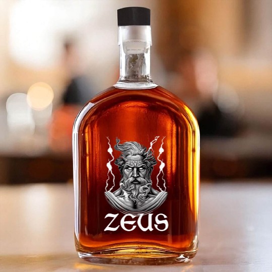 Zeus God Lightning Greek Mythology Whiskey Bottles