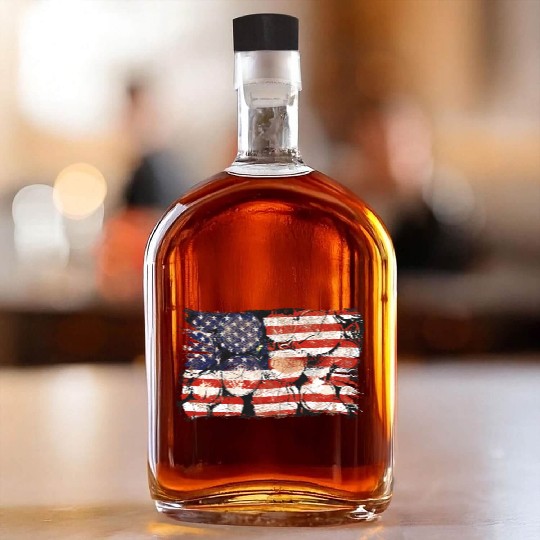 The Usa Flag Tree Trunks America Patriotism Whiskey Bottles