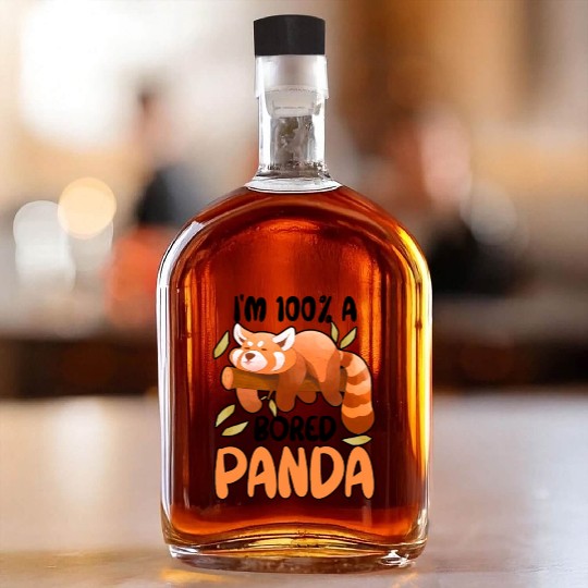 Red Panda Bored Cute Animal Lazy Animal Lover Whiskey Bottles