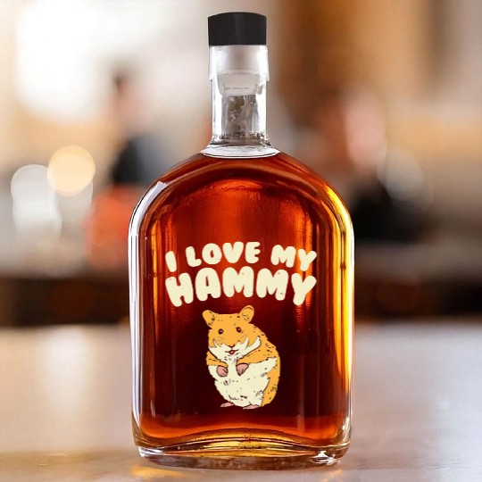 I Love My Hammy Cute Hamster Whiskey Bottles