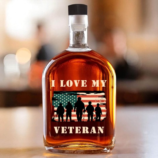 I Love My Veteran Whiskey Bottles