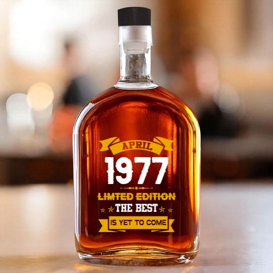 April 1977 Birthday Surprise Whiskey Bottles