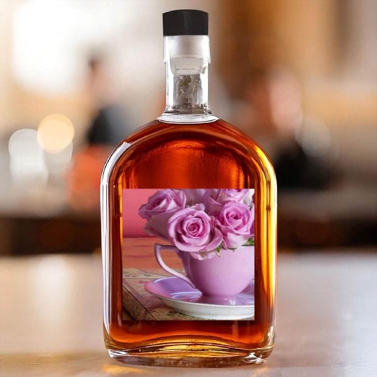 Beautiful Floral print Whiskey Bottles