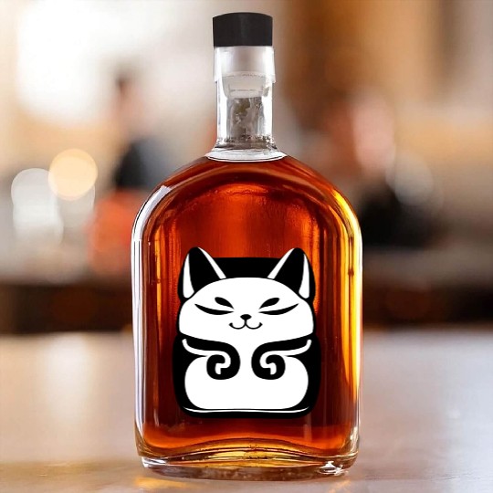 Maneki Neko Japanese Symbol of Good Luck Whiskey Bottles