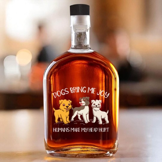 Dog Owner Dog Lover Dog Breeder Paw Love Puppy Whiskey Bottles