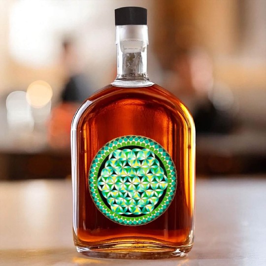 Spring mandala copy Whiskey Bottles