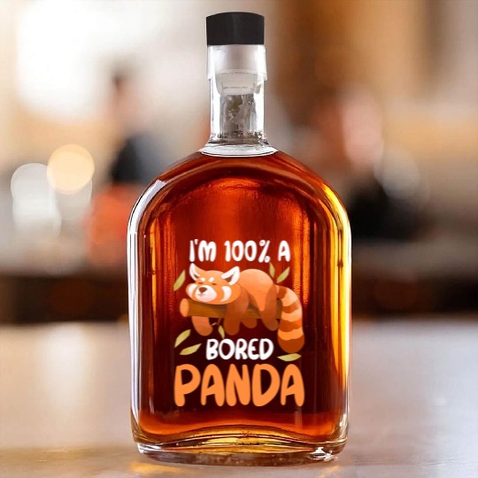 Red Panda Bored Cute Animal Lazy Animal Lover Whiskey Bottles