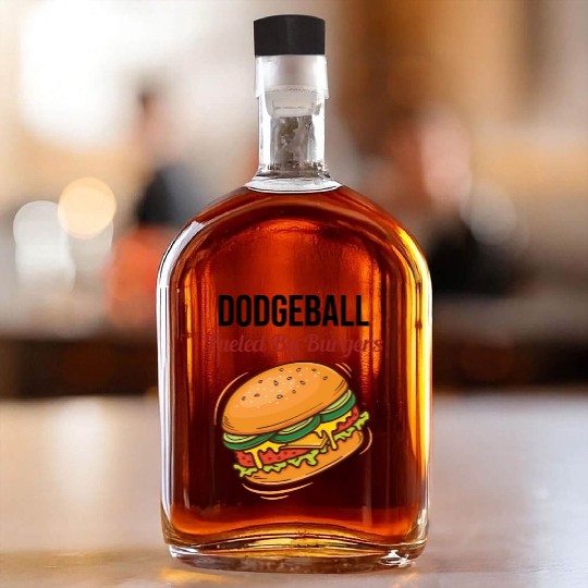 Dodgeball Player Coach Team Sports Burger Funny Whiskey Bottles