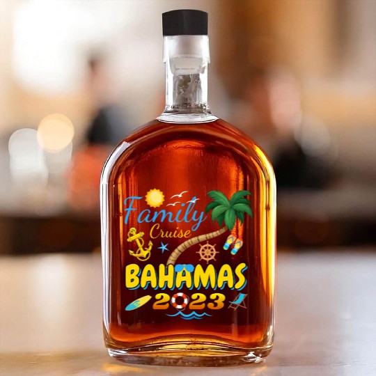 Family Cruise Bahamas 2023 Matching Group Summer Whiskey Bottles