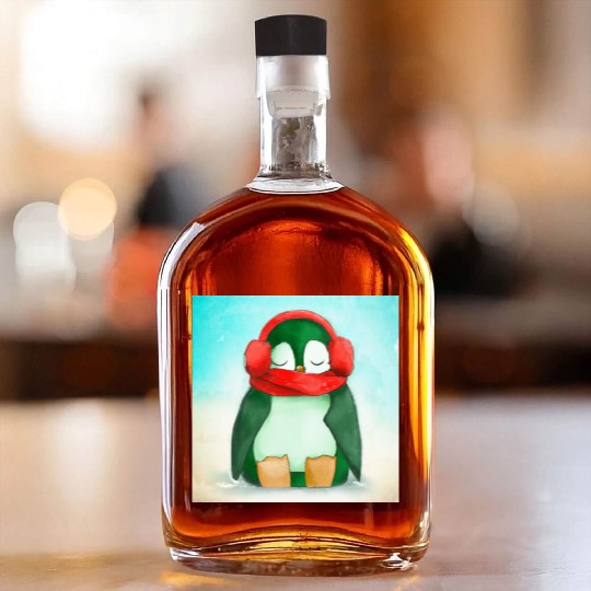 Sleepy Penguin Taking a Nap Whiskey Bottles