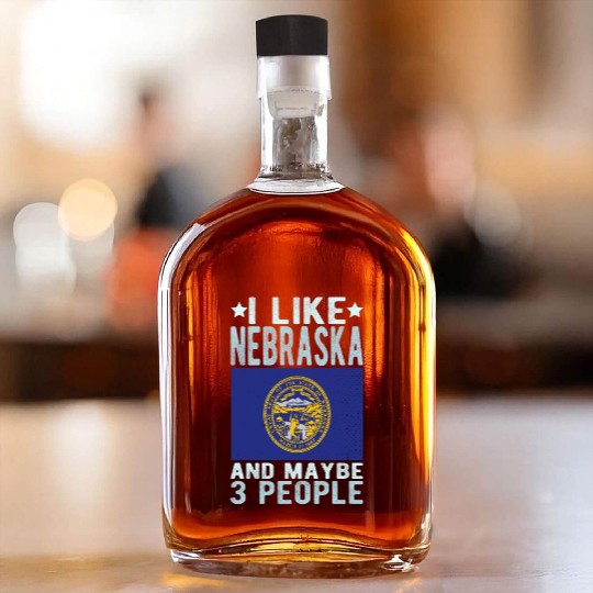 Nebraska Flag US State Whiskey Bottles