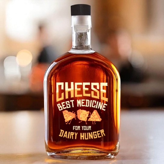 Best Medicine Cheese Foodie Dairy Cheese Lover Whiskey Bottles