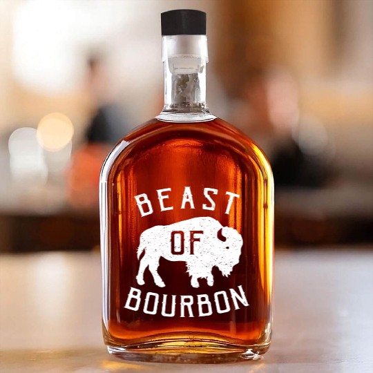 Beast of Bourbon Drinking Whiskey design Bison Buf Whiskey Bottles