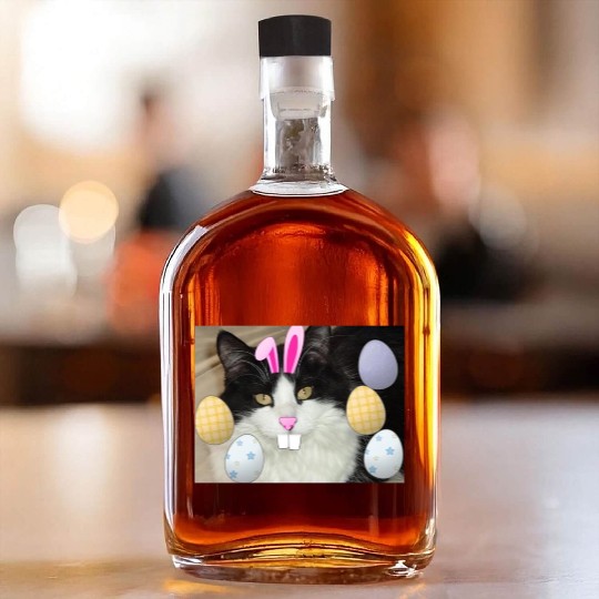 Easter Bunny Cat Face Decor Whiskey Bottles