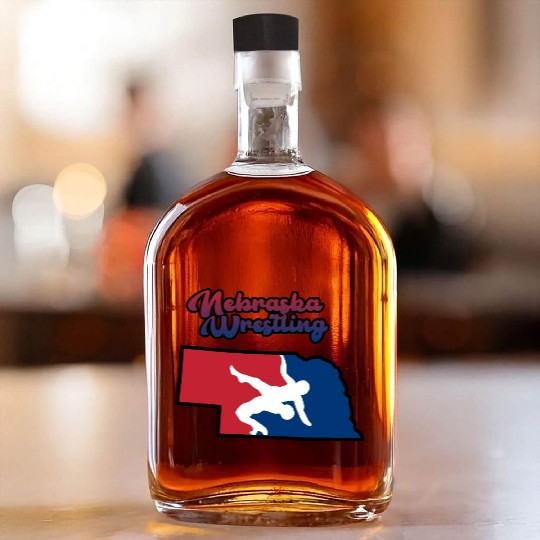 Nebraska Wrestling (USA Colors) Whiskey Bottles