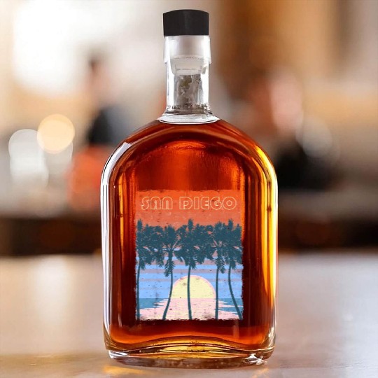 San Diego Beach Family Vacation Keepsake Whiskey Bottles