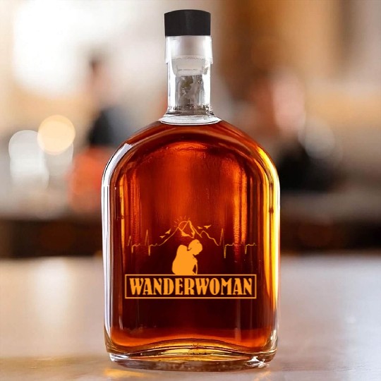 Wanderwoman Mountaineer Wanderlust Hiker Whiskey Bottles