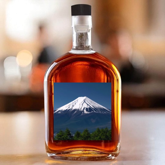 Mount Fuji Japan Panorama Souvenir Travel Trip Whiskey Bottles