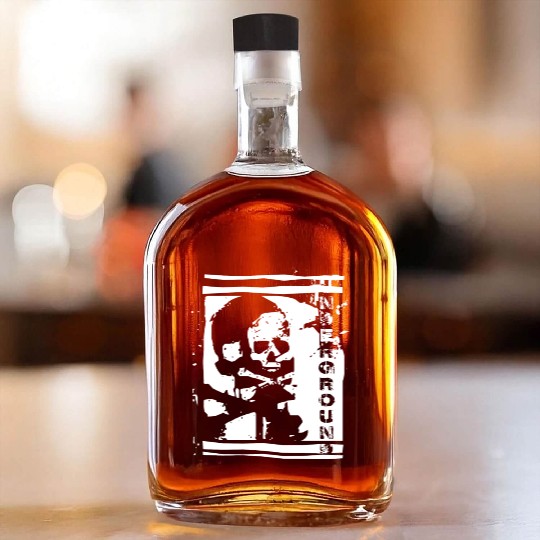 UNDERGROUND skull PUNK design Whiskey Bottles