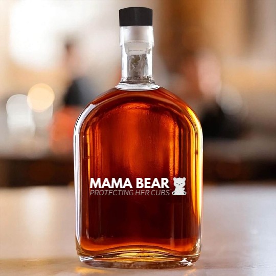 Mama Bear protecting her cubs Whiskey Bottles