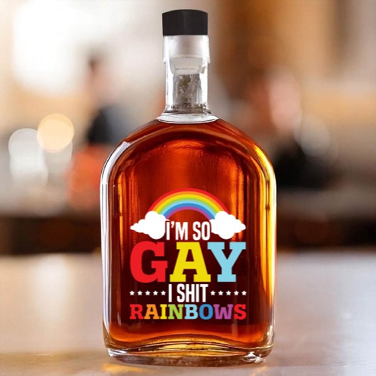 Gay Rights Rainbow Pride Month LGBTQ Gay Pride Whiskey Bottles