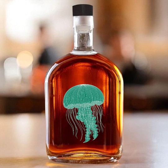 Sea life, Green Jellyfish Whiskey Bottles