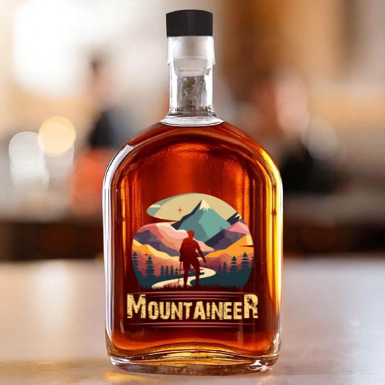 Mountaineer Mountains climbing Hiker Wanderlust Whiskey Bottles