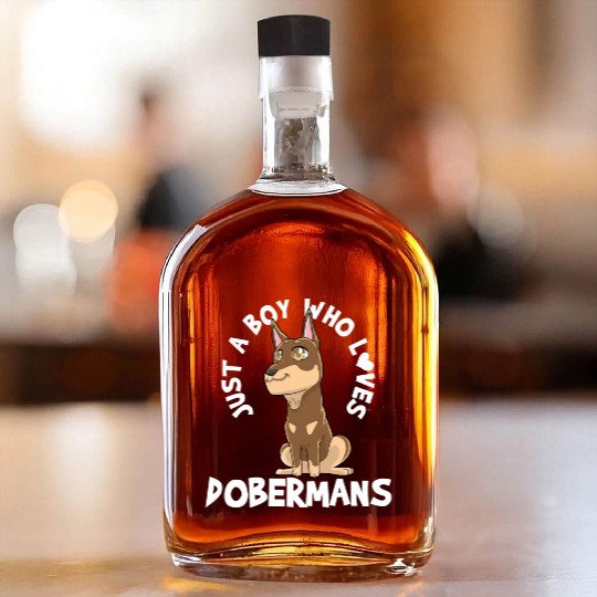 Doberman Doberman Lover Kawaii Whiskey Bottles