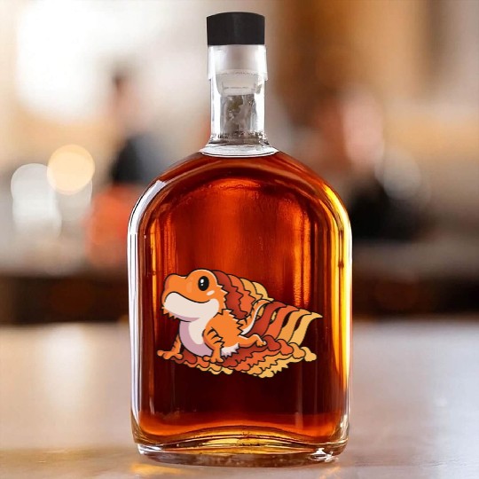Retro Gift For Bearded Dragon Owner Lizard Lover Whiskey Bottles
