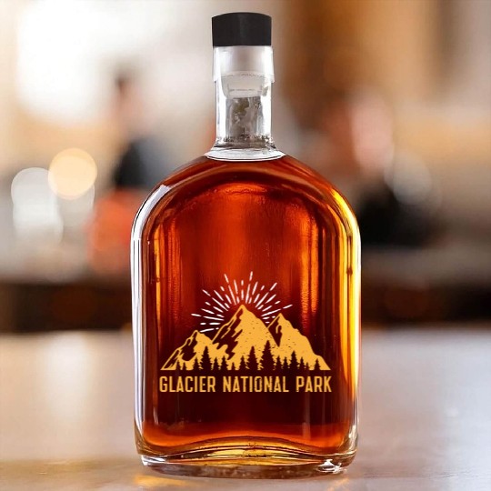 Glacier National Park Mountaineers Mountain lover Whiskey Bottles