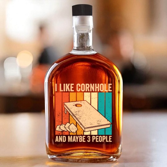 Funny Cornhole Retro Whiskey Bottles