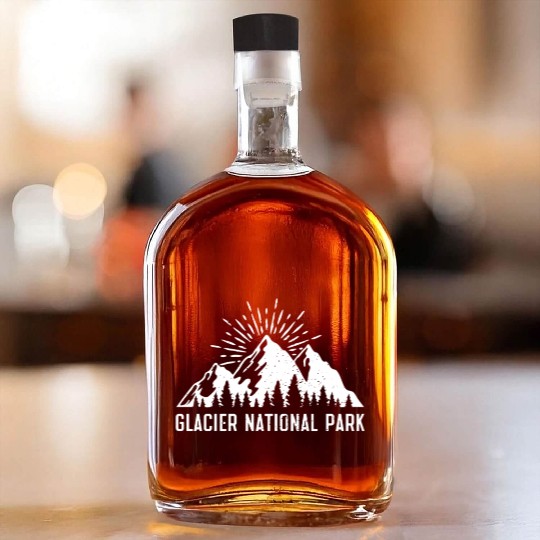 Glacier National Park Mountaineers Mountain lover Whiskey Bottles
