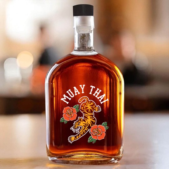 Muay Thai Martial Arts Fighter Boxing Hobby Whiskey Bottles
