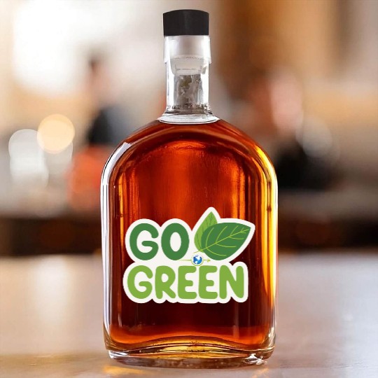 Go Green Earth Day design . Whiskey Bottles
