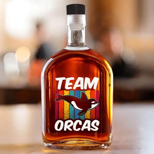 Team Orcas Orca Protect Whale Sea Whiskey Bottles