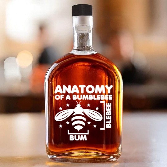 Anatomy of a Bumblebee Bee Lover Gift Whiskey Bottles