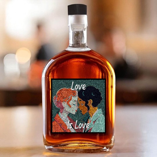 Love Is Love - colorful graphic Whiskey Bottles