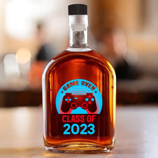 2023 Game Over Class of 2023 Graduate Awesome Whiskey Bottles