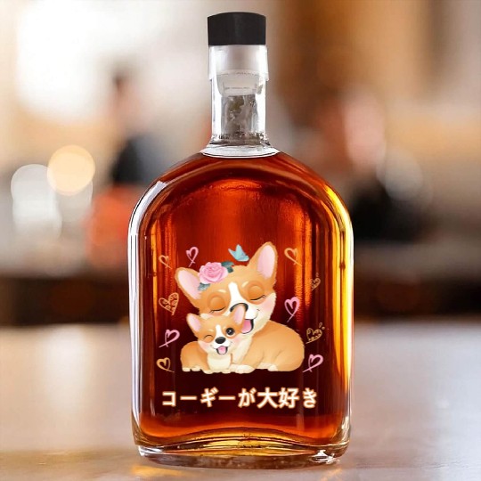I Love Corgis Love Mom Dog Whiskey Bottles