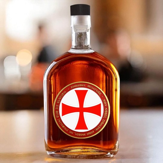 Knights templar cross shield Whiskey Bottles