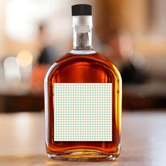 Teal Squares Pattern Whiskey Bottles