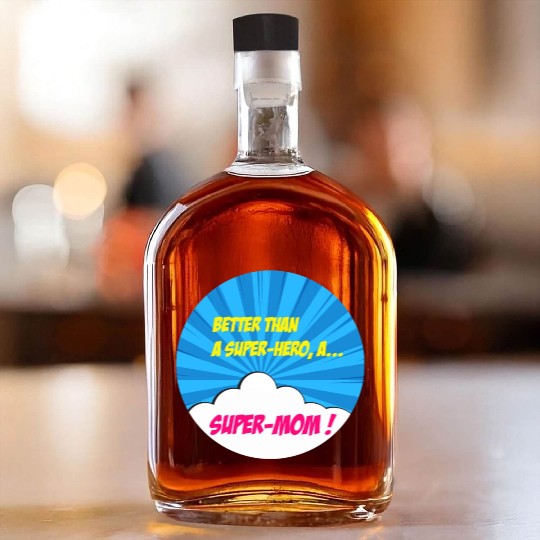 Super-mom super-hero. Best mom Mother's day Comics Whiskey Bottles