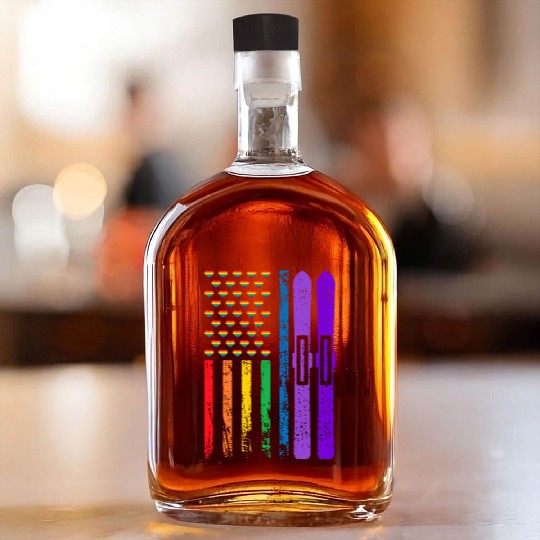 American Sports Rainbow Flag LGBT Pride Month Whiskey Bottles