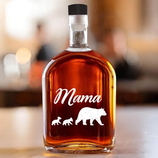 Mama Bear - With Two Cubs Twin Mom Mother's Day Gi Whiskey Bottles