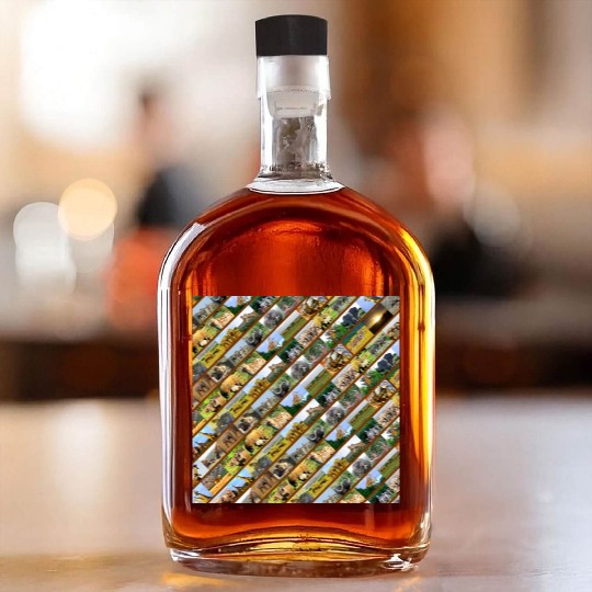 Wildlife Stripe Brown Collage Whiskey Bottles