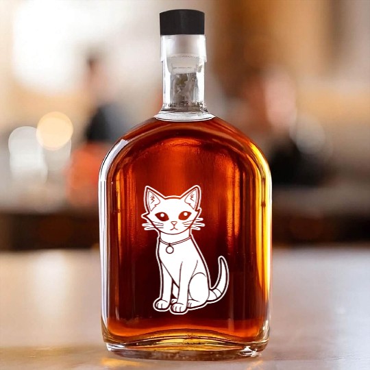 Cat Kitten Feline Meow Whiskey Bottles
