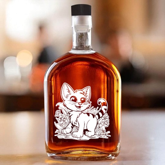 Cat Kitten Feline Meow Whiskey Bottles